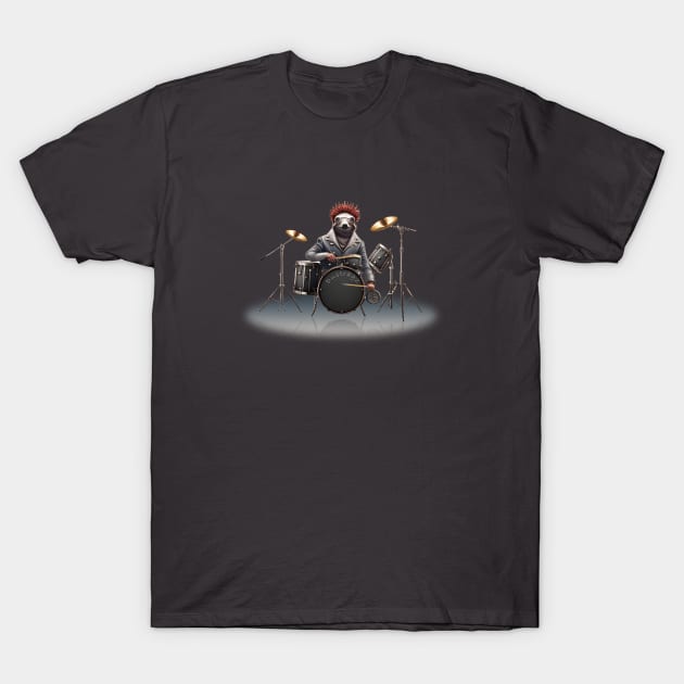 Steampunk Sloth Drummer T-Shirt by DUSTRAGZ